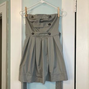 Y2K Sweet Love Military Style Strapless Mini Dress - Sage Green